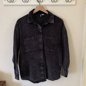 H&M DIVIDED Oversized Black Button Up Shirt